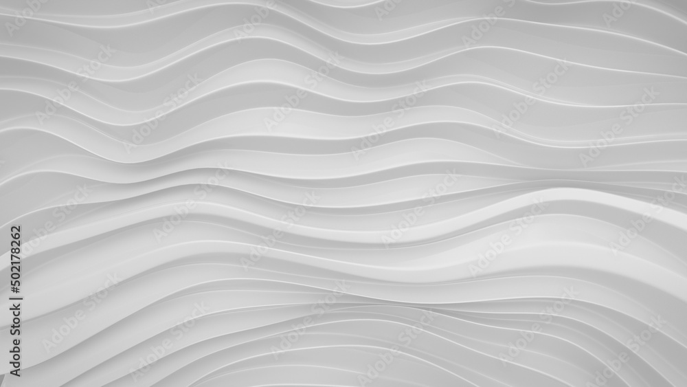 Poster white smooth horizontal lines 3d render