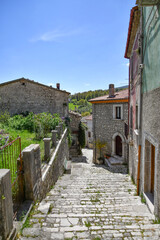 A narrow street in Sepino, a small village in Molise region, Italy.