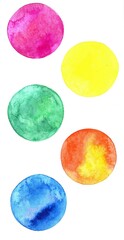 watercolor multicolored balls on a white background. Template for your design and text.christmas balls
