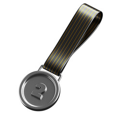 second winner silver medals 3d render illustration