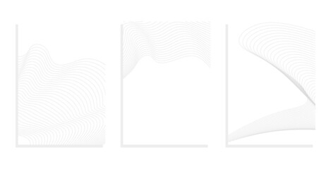 wavy lines vector template background set