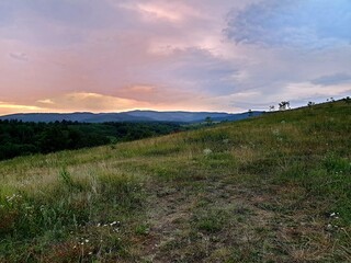sunset in the mountains