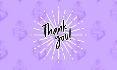 Thank You Card. Hand Written Lettering for Title, Heading, Photo Overlay, Wedding Invitation, Thank You Message.