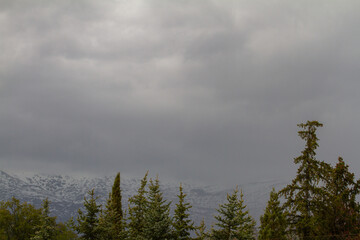 Long shot of clouds in a stormy day