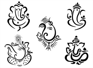 Ganesha, Aum, Hindu wedding card, Diwali, India	