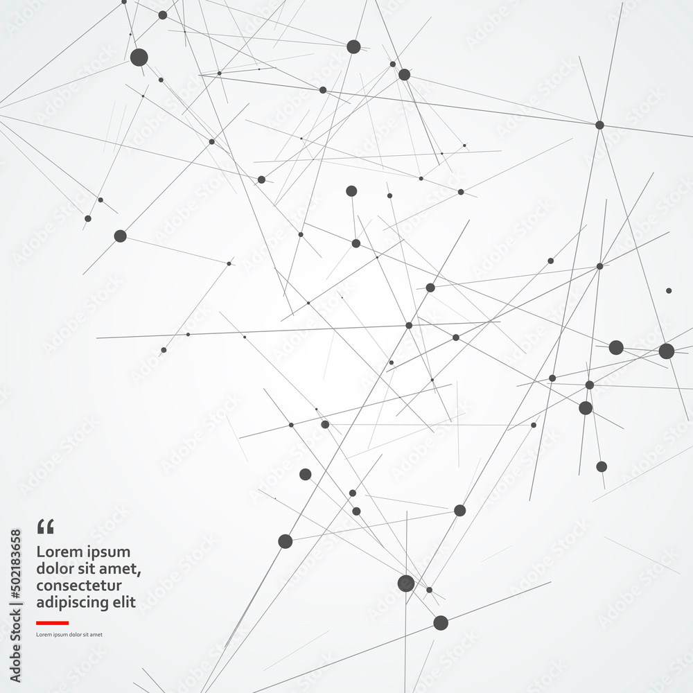 Poster geometric connected line and dots. simple technology graphic background. vector polygonal concept de