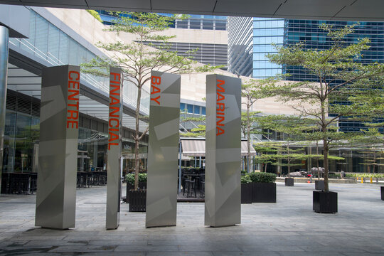 View Of Marina Bay Financial Centre Located In Singapore