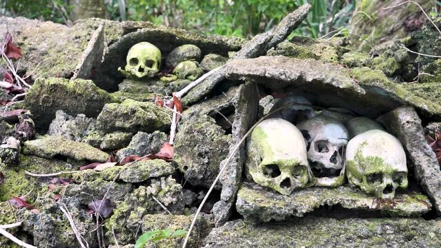 Scull Island, Munda, Solomon Islands - Headhunting &mdash; the practice of preserving the decapitated head of an enemy after he or she is killed - creepy-yet-fascinating ceremonial practice.
