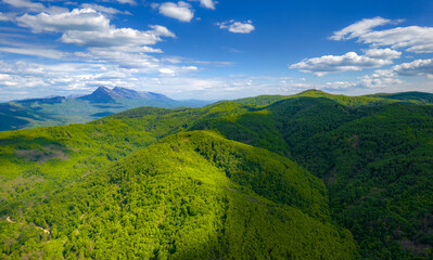 landscape with blue sky and clouds