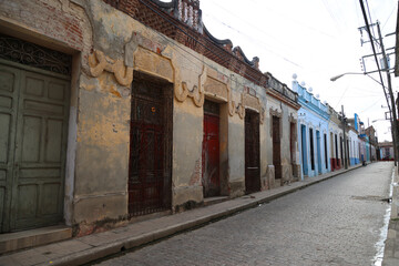 Naklejka na ściany i meble The characteristic houses of Camaguey, Cuba