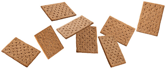 Rye cracker cookies isolated on white background