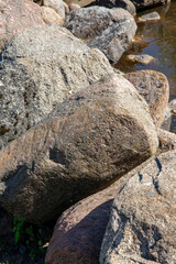 large stones for the decoration of the territory