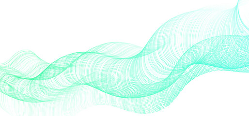 Turquoise sea green blue waves curve lines abstract wavy background smoth design. Blue green turquoise curve lines waves vector summer marine background.