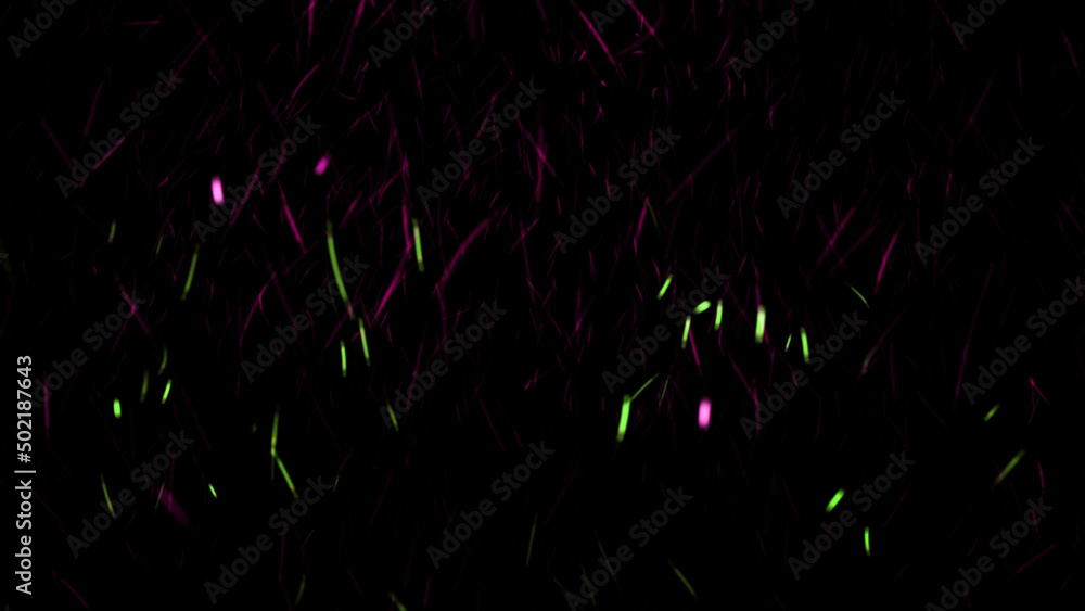 Poster magic abstract animated background. animation. beautiful abstraction of bright small neon rays flyin