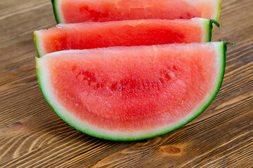 sliced ripe red watermelon without seeds