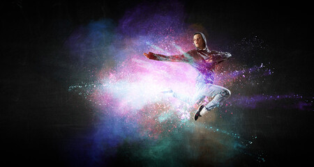 Modern female dancer in action