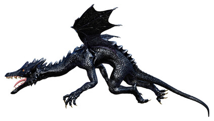 3D Rendering Fairy Tale Dragon on White