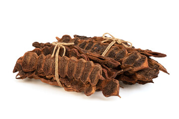 Soap pod fruits isolated on white background with clipping path.