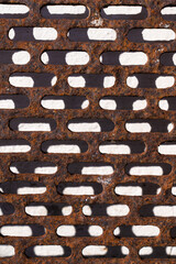 old metal Rusty grid background full frame