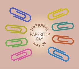 national paper clip day may 29 vector illustration, suitable for web banner or card