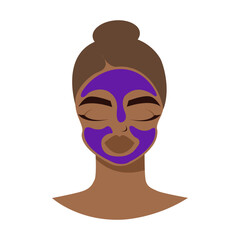 girl with beauty mask vector