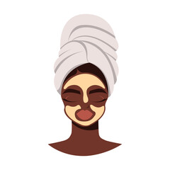 girl with beauty mask vector