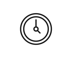 Clock line icon on white background