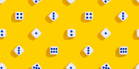 Dice pattern. Playing cubes for gambling.