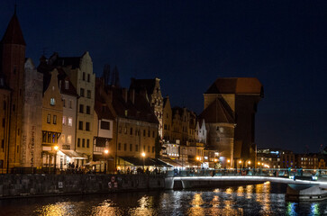 Fototapeta na wymiar Starówka Gdańska w nocy 