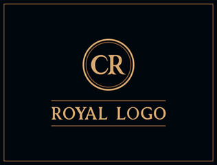 Letter CR monogram template. Beautiful logo for Royalty, business card, Boutique, Hotel, Heraldic, Cafe, Restaurant, Web design, Jewelry. Elegant vector emblem illustration.