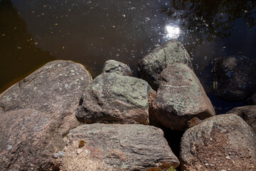 large stones for the decoration of the territory