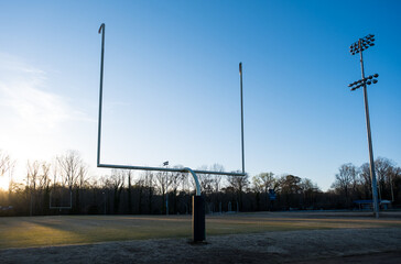 An American Football Field with Goalpost late on a Sunny Day © ToddKuhns