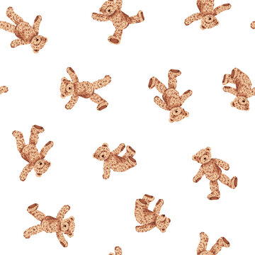 Seamless pattern of cute bear illustration,