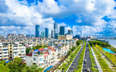 Obraz premium West Bank Business District, Shanghai, China