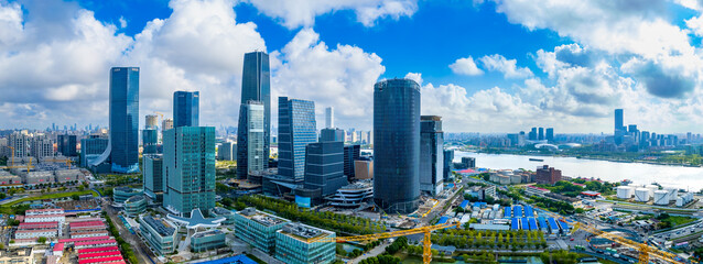 West Bank Business District, Shanghai, China - obrazy, fototapety, plakaty