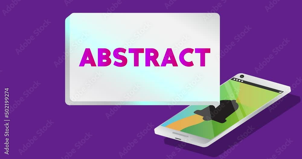 Poster abstract. text on notification bubble from portable information device screen. mobile app message, c
