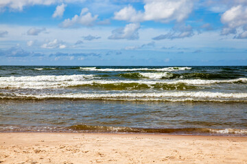 summer time on the baltic cold sea in sunny weather