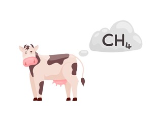 Methane emissions. SIgn, icon, pictogram. Editable vector illustration.