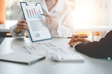 The financiers are calculating personal taxes for their customers..