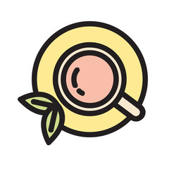 Tea Cup , Tea filled outline icon.