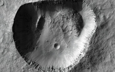 Impact Crater In Mars. Digital enhancement. Elements by NASA © TOimages