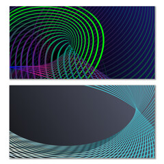 Wavy lines or ribbons. Multicolored striped gradient. Creative unusual background with abstract gradient wave lines for creating trendy banner, poster. Vector eps