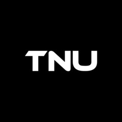 TNU letter logo design with black background in illustrator, vector logo modern alphabet font overlap style. calligraphy designs for logo, Poster, Invitation, etc. 