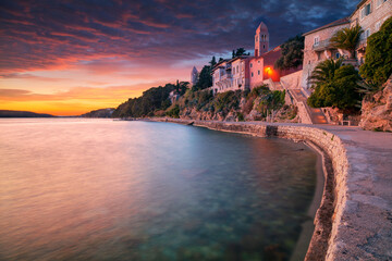 Rab, Rab Island, Croatia. Cityscape image of iconic village Rab, Croatia located on Rab  Island at...