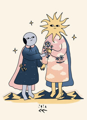 ilustración hecha a mano y pintada digitalmente 
Handmade and digitally painted illustration