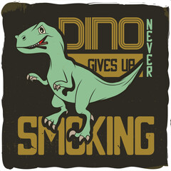 Dinosaur with a cigarette running