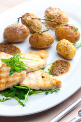 grilled fish with grilled potatoes