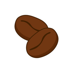 Coffee bean icon, isolated on white background.