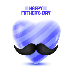 Happy father's Day typography design hearts beside