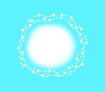 Round tegs pearl frame (light blue background)
